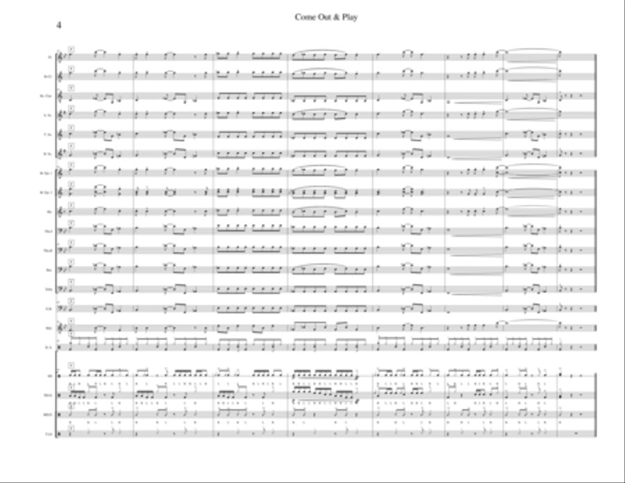 Come Out And Play (keep 'em Separated) Marching Band scores gallery preview page 4