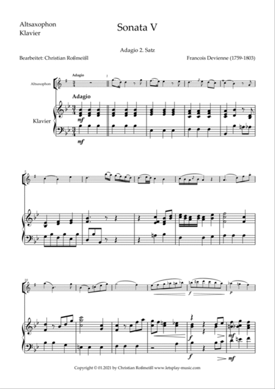Sonata V Part 2 for Altosax