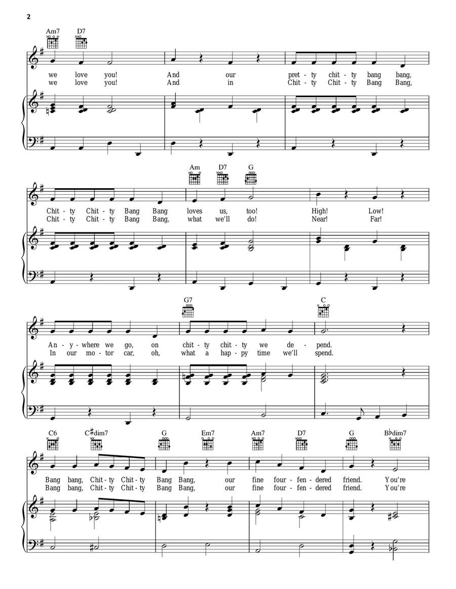 Chitty Chitty Bang Bang Chitty Chitty Bang Bang Guitar scores gallery preview page 2