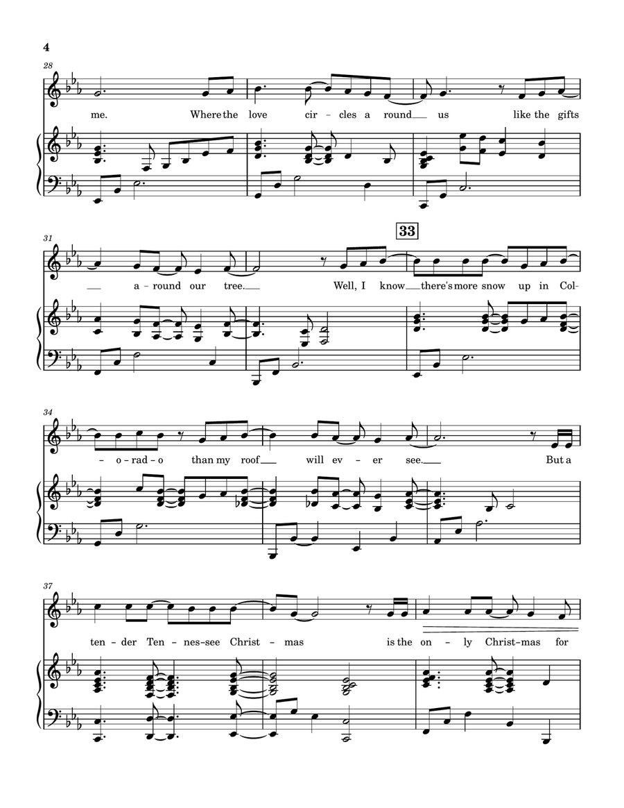 Tennessee Christmas Unison Choir scores gallery preview page 4