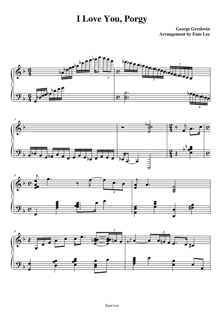I Loves You, Porgy Piano Solo scores gallery preview page 1