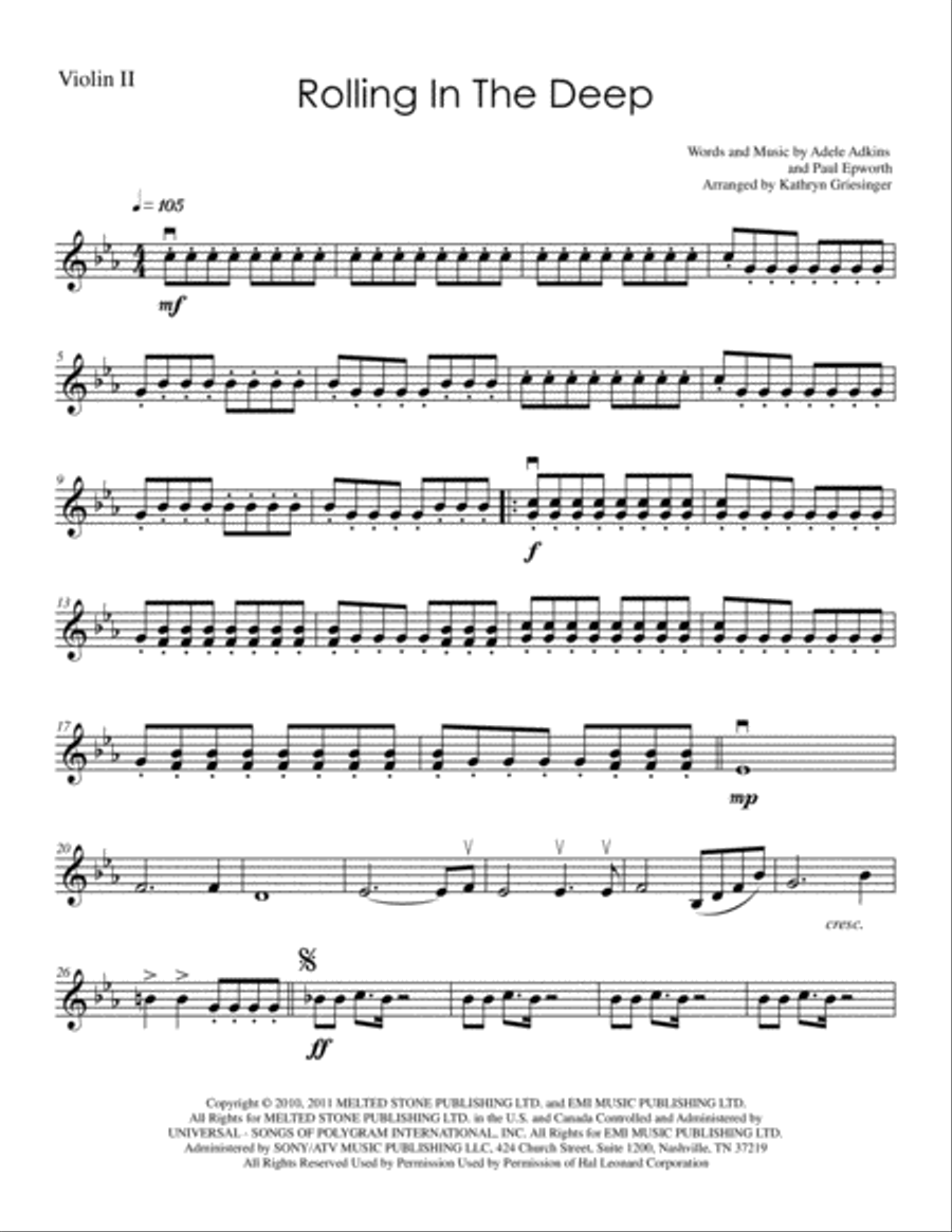 Rolling In The Deep String Quartet scores gallery preview page 3