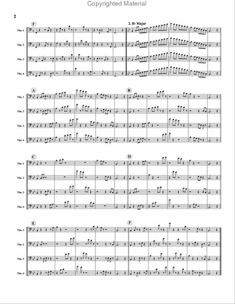 Donut Etudes: Coordination Studies in 12 Keys Trombone Quartet scores gallery preview page 3