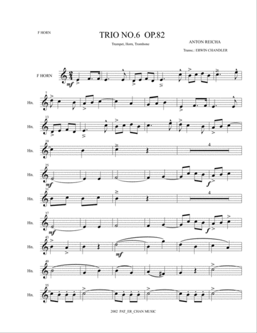 REICHA TRIO # Brass Ensemble scores gallery preview page 1