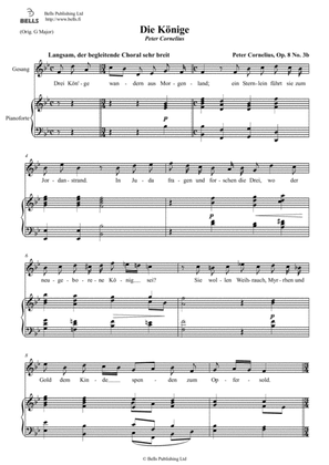 Die Konige, Op. 8 No. 3b (Original key. B-flat Major)