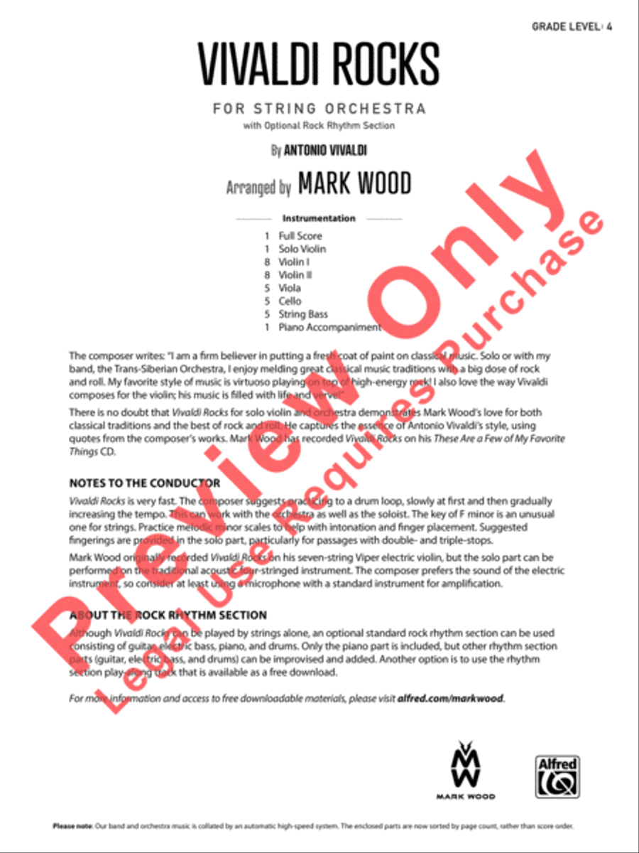 Vivaldi Rocks String Orchestra scores gallery preview page 2