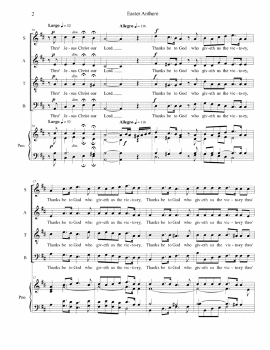 Easter Anthem 4-Part scores gallery preview page 2