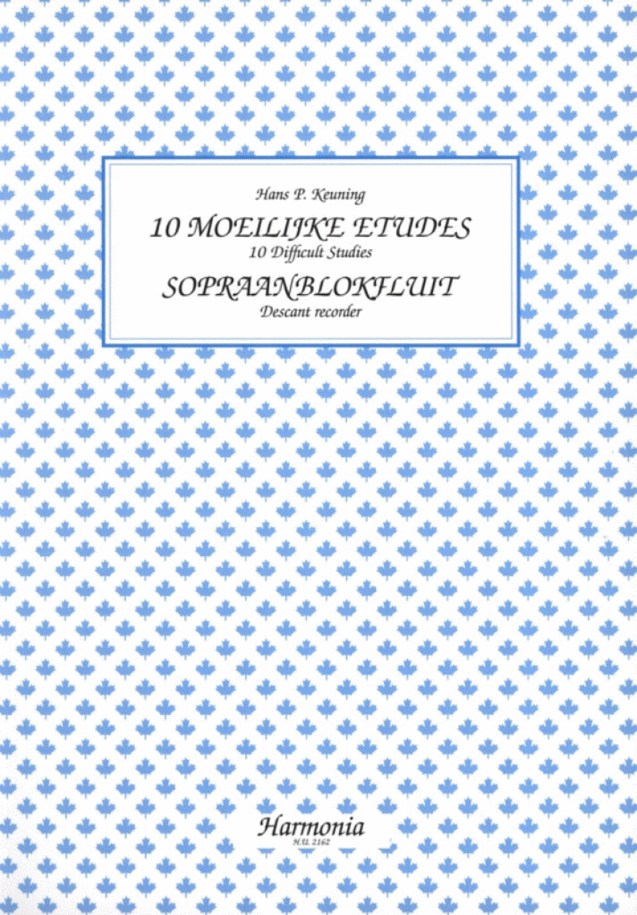 10 Moeilijke Etudes Soprano Recorder scores gallery preview page 1