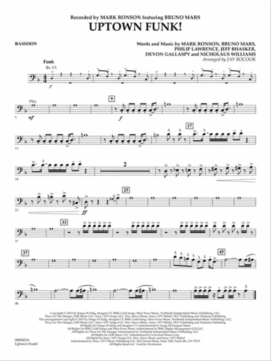 Uptown Funk! Concert Band scores gallery preview page 5