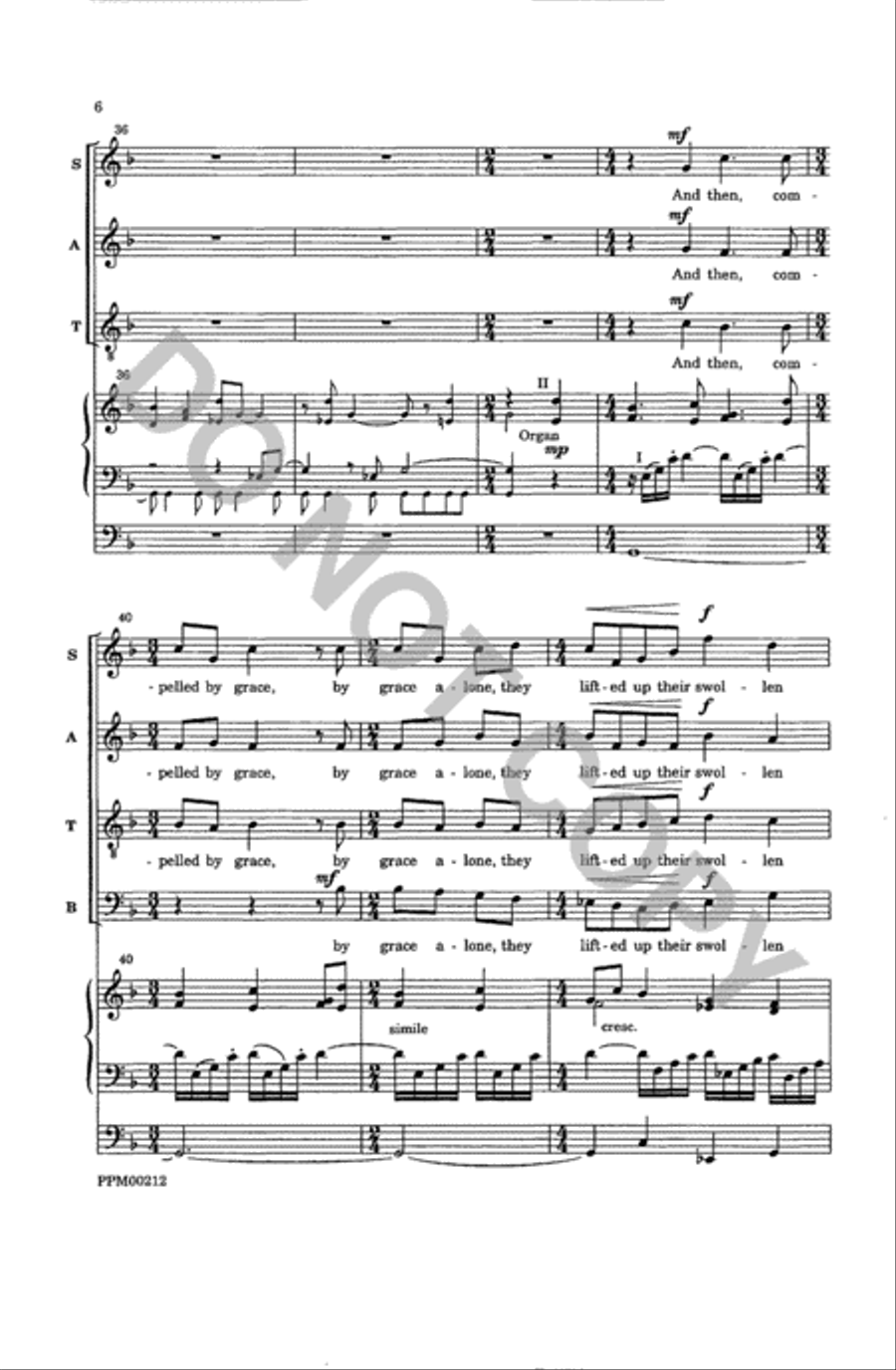 Three Days Had Passed 4-Part scores gallery preview page 7