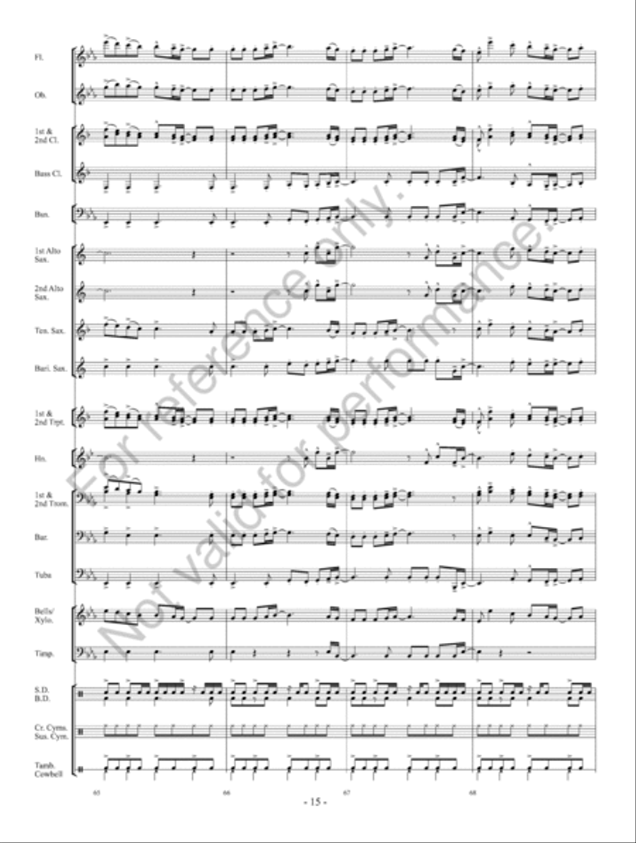 Rock The Halls With Drums And Cowbell Concert Band scores gallery preview page 16