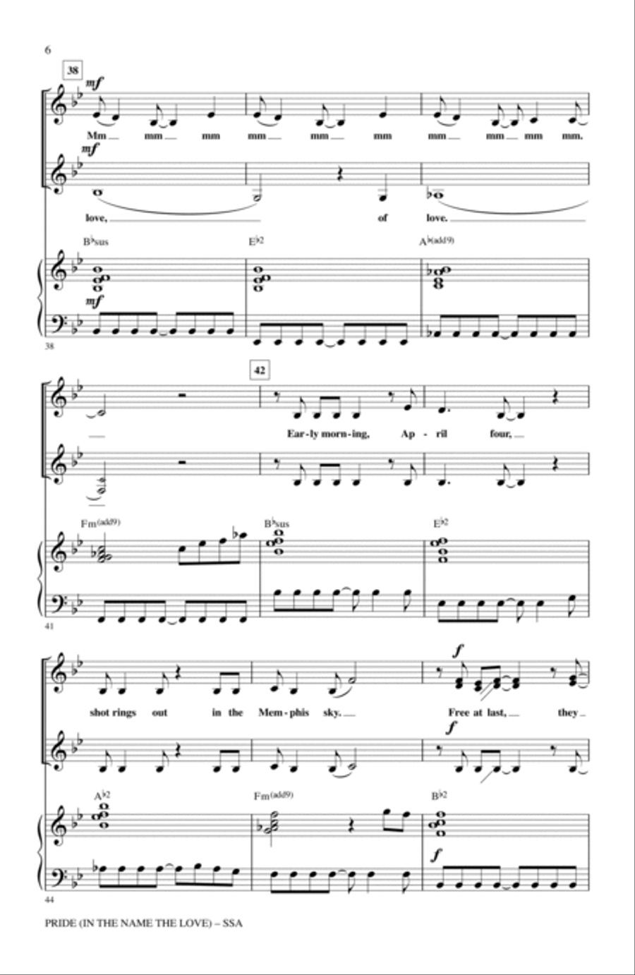 Pride (In The Name Of Love) (arr. Mark Brymer) SSA scores gallery preview page 5