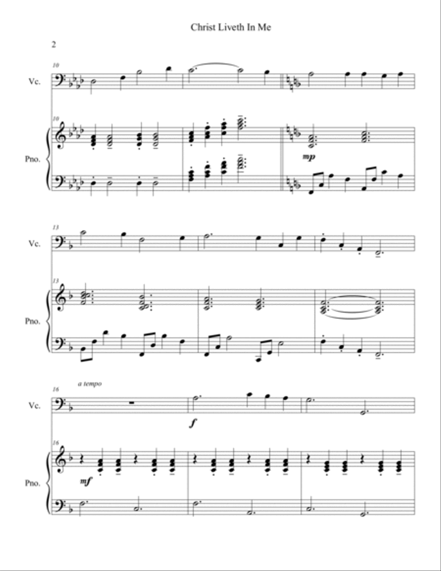 Christ Liveth In Me Christ Liveth In Me Piano scores gallery preview page 2