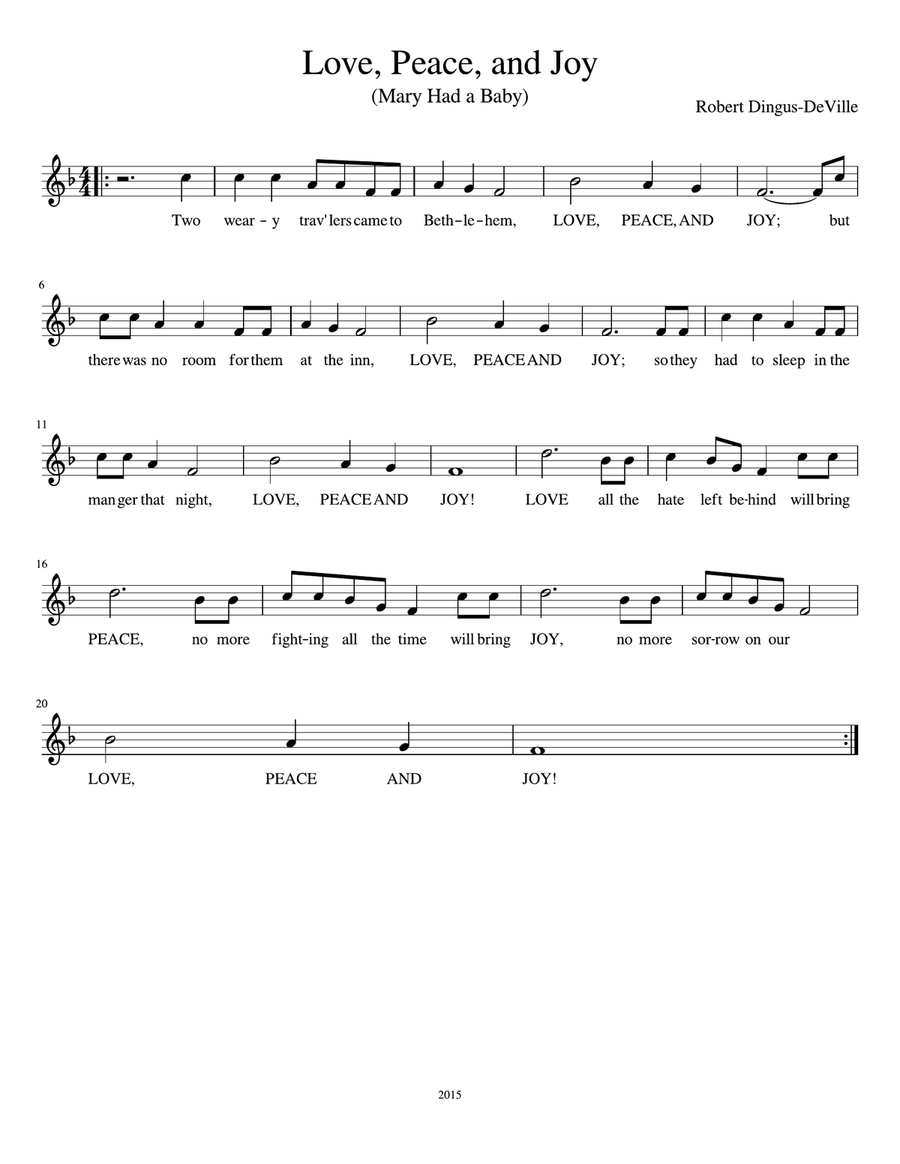 Love, Peace, and Joy A Cappella scores gallery preview page 1
