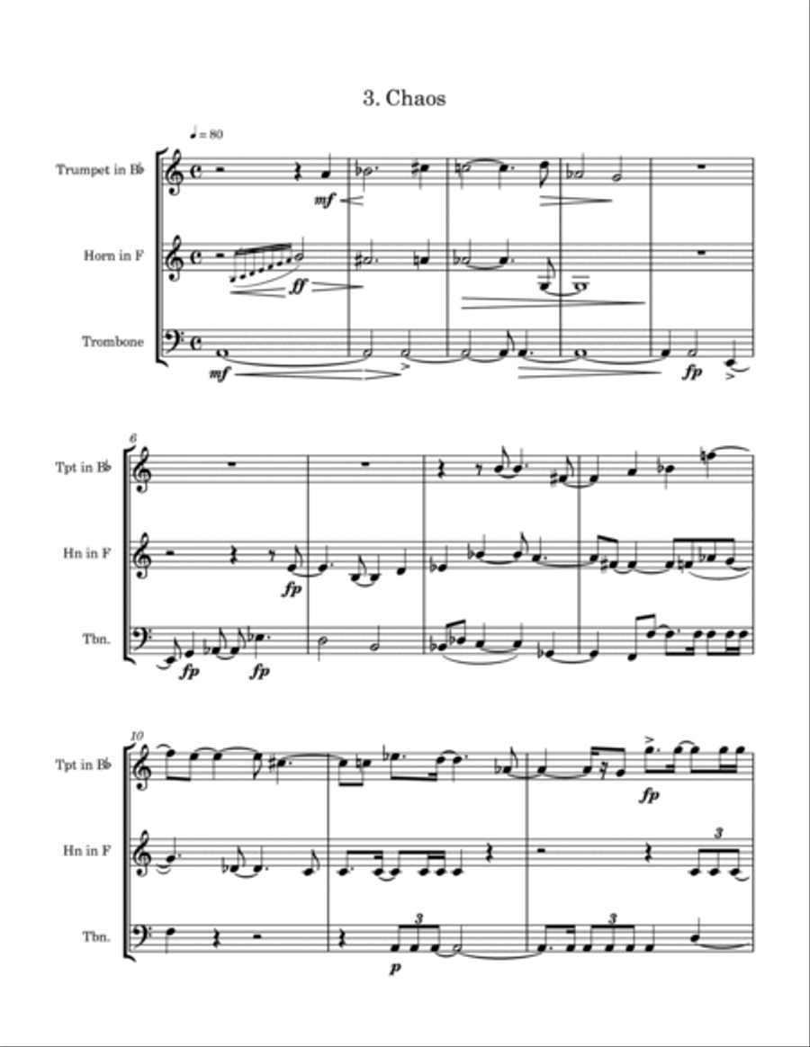 Mars adventures - Four movements for Brass trio Brass Trio scores gallery preview page 5