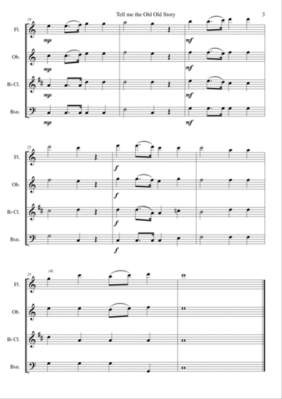 7 Songs of Glory for wind quartet Woodwind Quartet scores gallery preview page 3