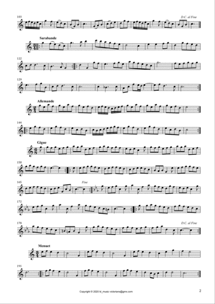 JD Braun, Six Suites op 2 for Treble Recorder 1st Alto, part Woodwind Duet scores gallery preview page 3