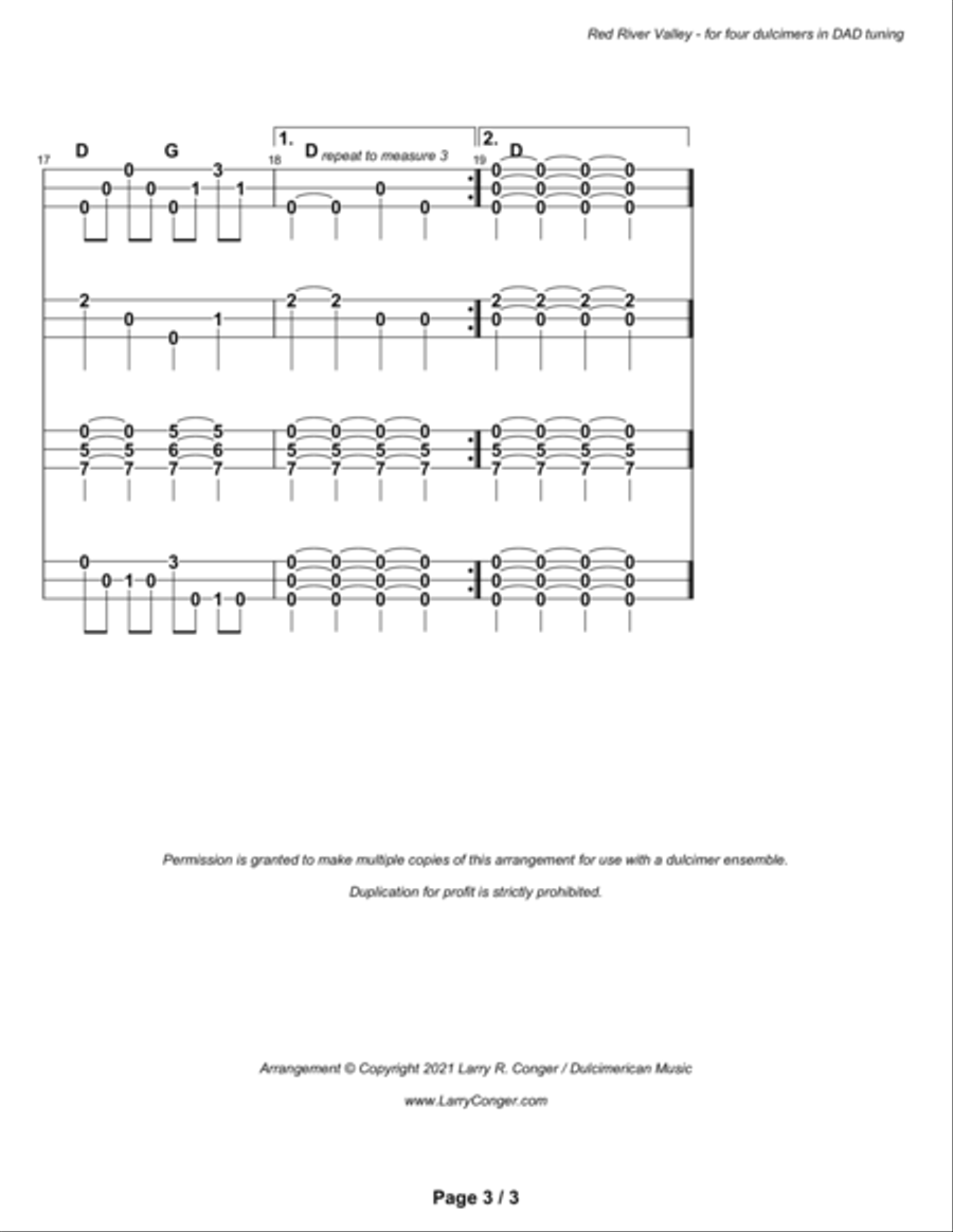 Red River Valley (ensemble) Small Ensemble scores gallery preview page 5