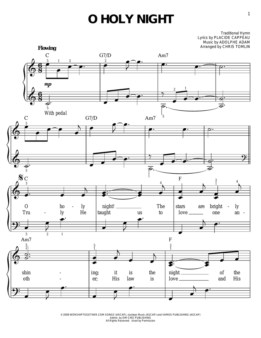 O Holy Night O Holy Night Easy Piano scores gallery preview page 1