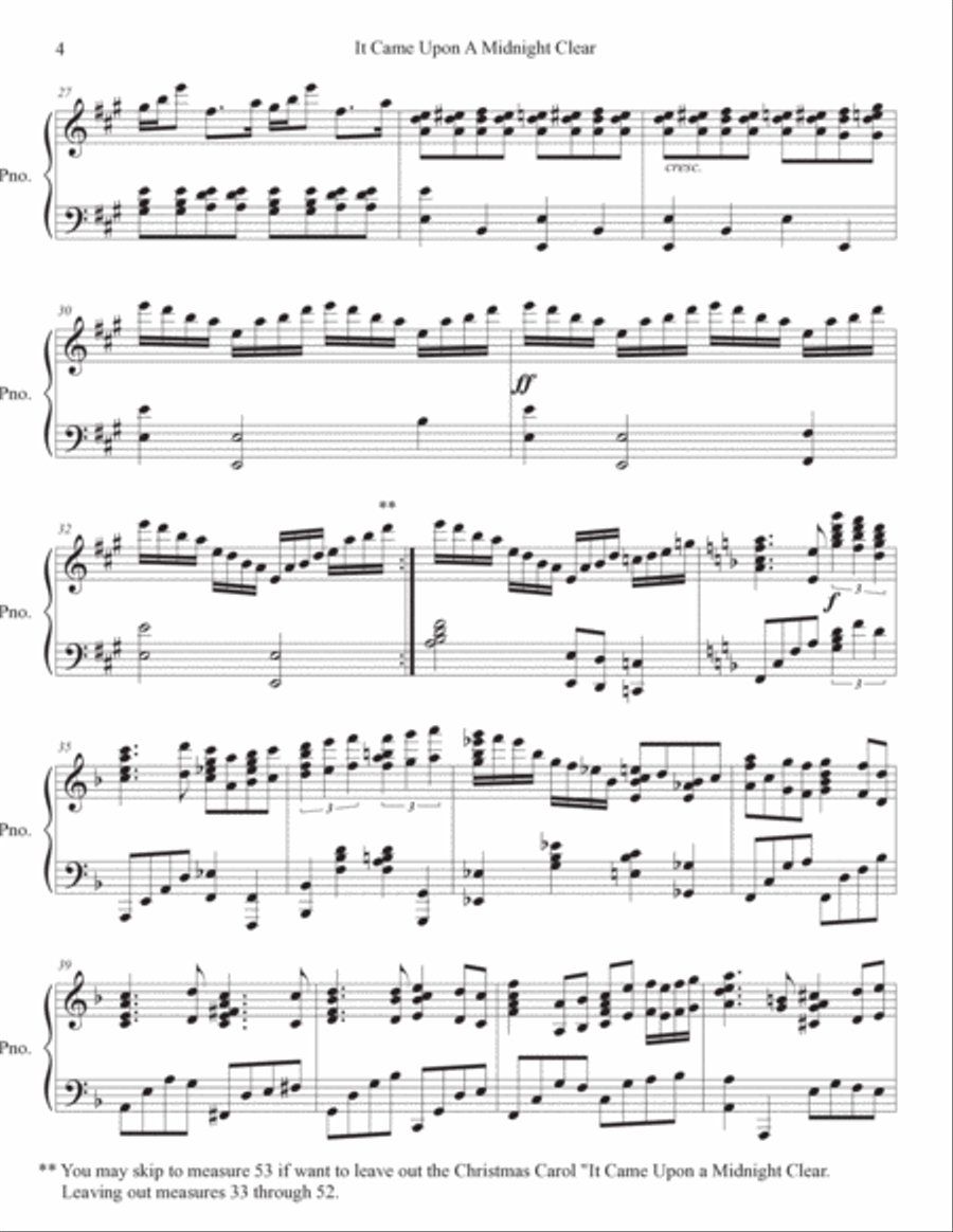 Winter Night with It Came Upon a Midnight Clear Piano solo Piano Solo scores gallery preview page 4