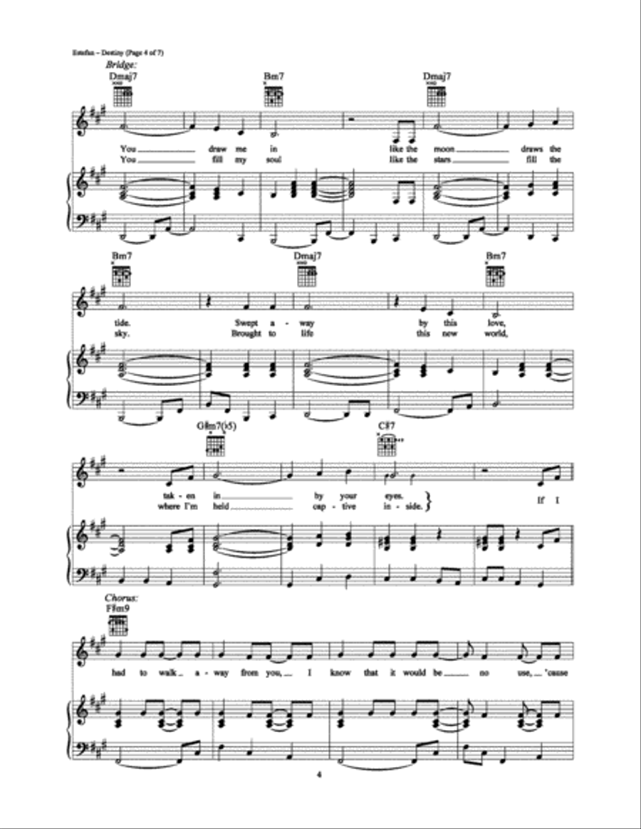 Destiny Piano, Vocal, Guitar scores gallery preview page 4