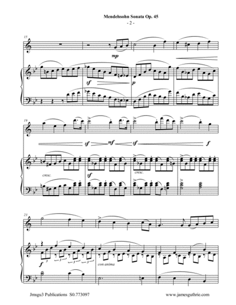 Mendelssohn: Sonata Op. 45 for Soprano Sax & Piano image number null