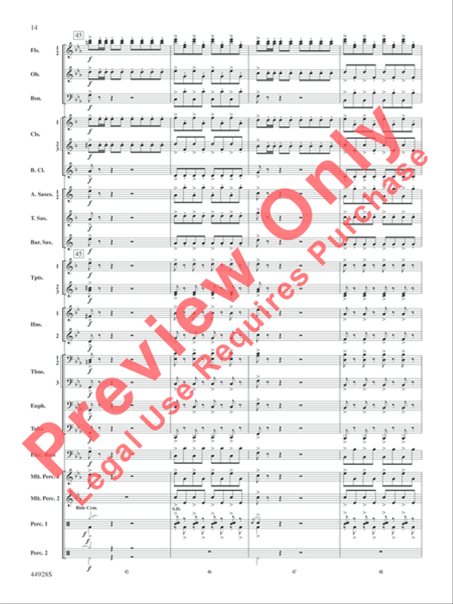 Dreams of Fireflies (On a Christmas Night) Concert Band scores gallery preview page 32