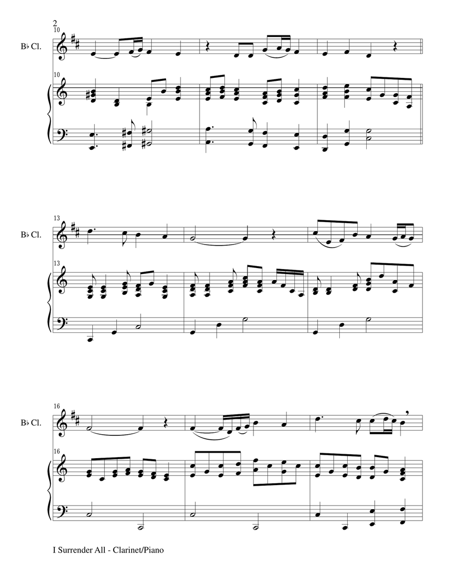 BEAUTIFUL HYMNS Set 1 & 2 (Duets - Bb Clarinet and Piano with Parts) image number null