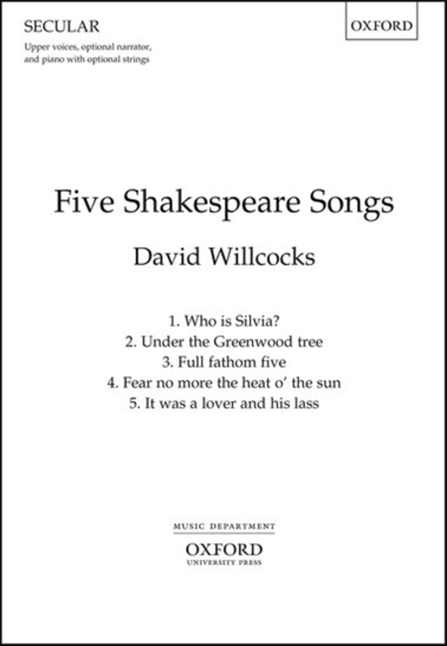 Five Shakespeare Songs 3-Part scores gallery preview page 1