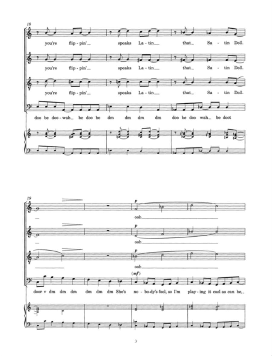Satin Doll (arr. Berty Rice) Choir scores gallery preview page 3