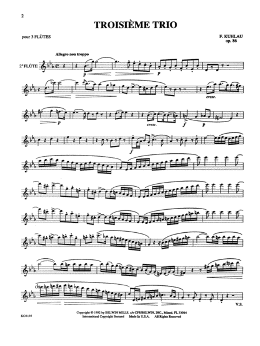 Three Grand Trios, Op. 86: 2nd Flute Woodwind Trio scores gallery preview page 2
