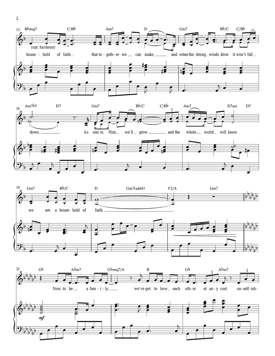 Household Of Faith Household Of Faith Piano, Vocal scores gallery preview page 2