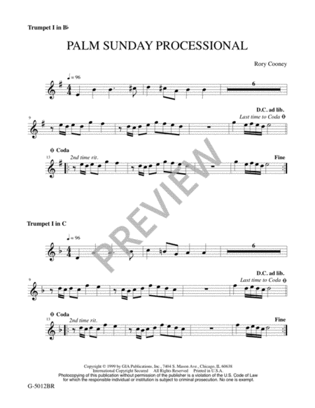 Palm Sunday Processional - Brass Quartet edition