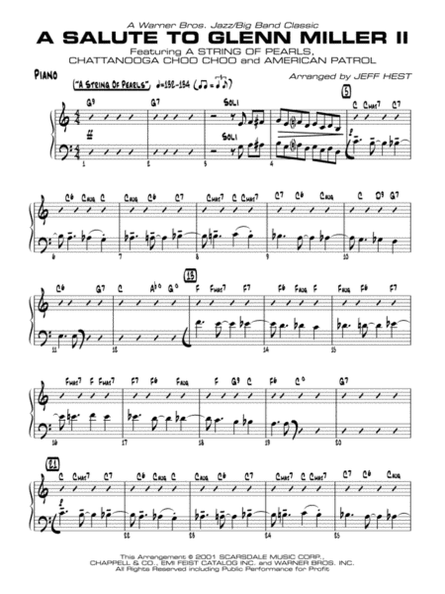 A Salute to Glenn Miller II: Piano Accompaniment