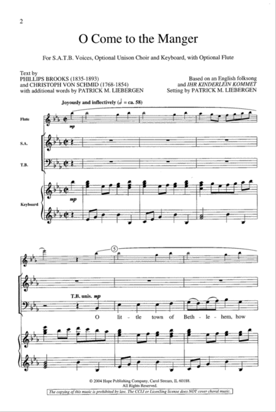 O Come to the Manger Children's Choir scores gallery preview page 2