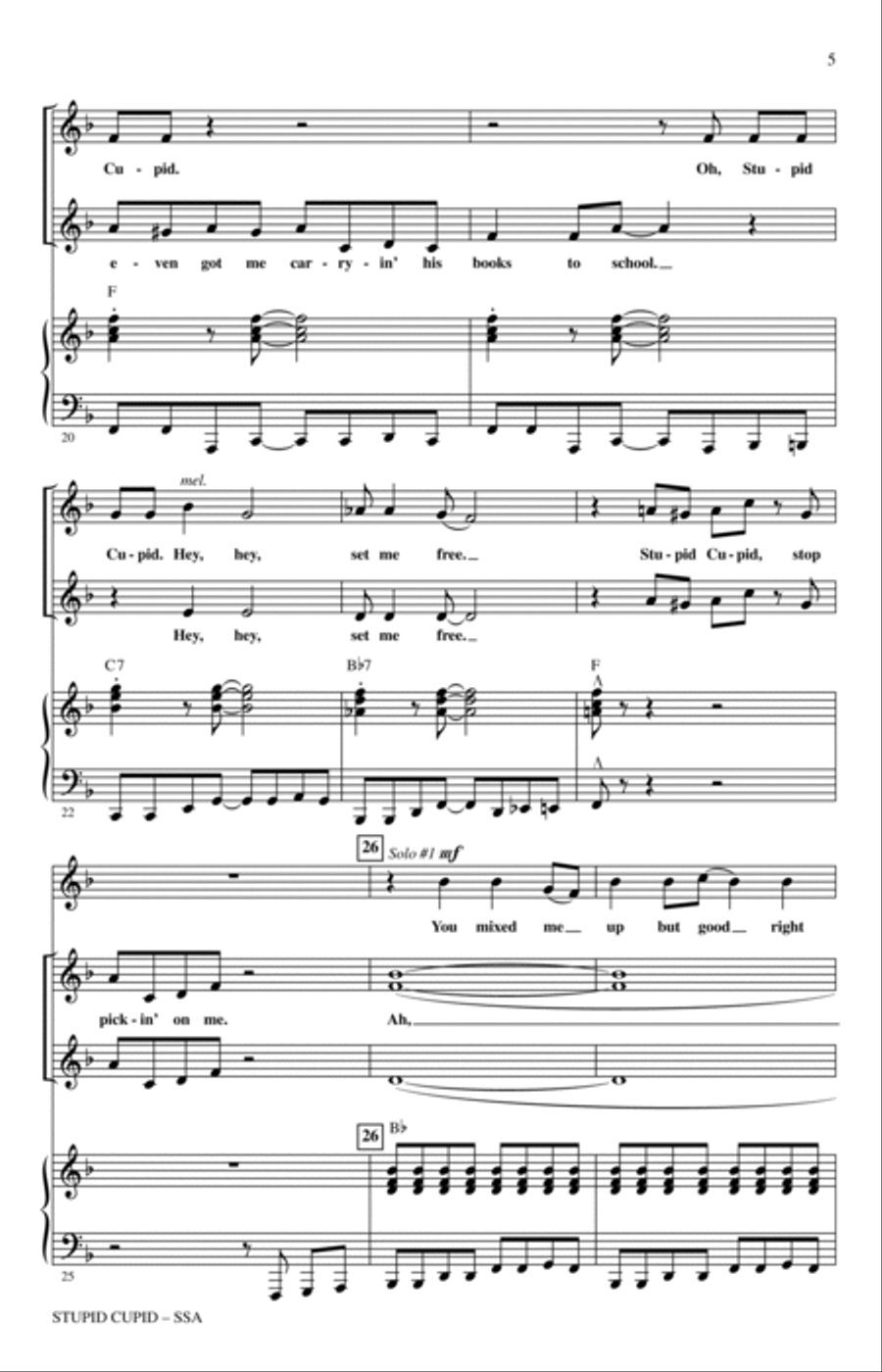 Stupid Cupid (arr. Roger Emerson) SSA scores gallery preview page 4
