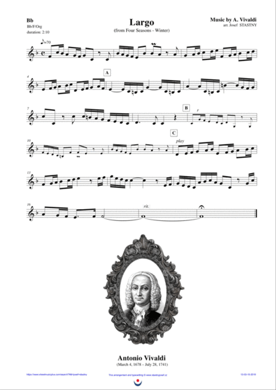 Four Seasons - Winter (Largo) Large Ensemble scores gallery preview page 3