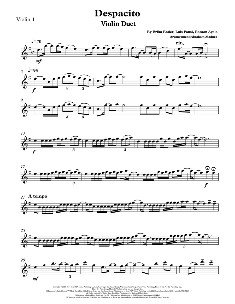 Despacito String Duet scores gallery preview page 5