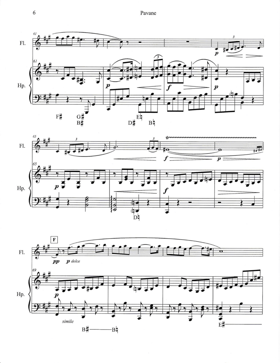 Pavane, op.50 Flute scores gallery preview page 6