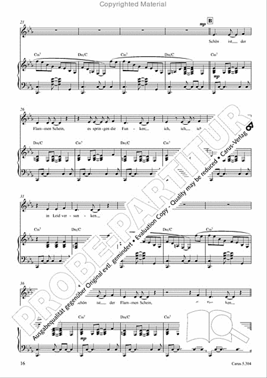 Schindler: Rosenzeit. Ein Liederzyklus uber die Liebe. Chansons fur Singstimme und Klavier Piano scores gallery preview page 17