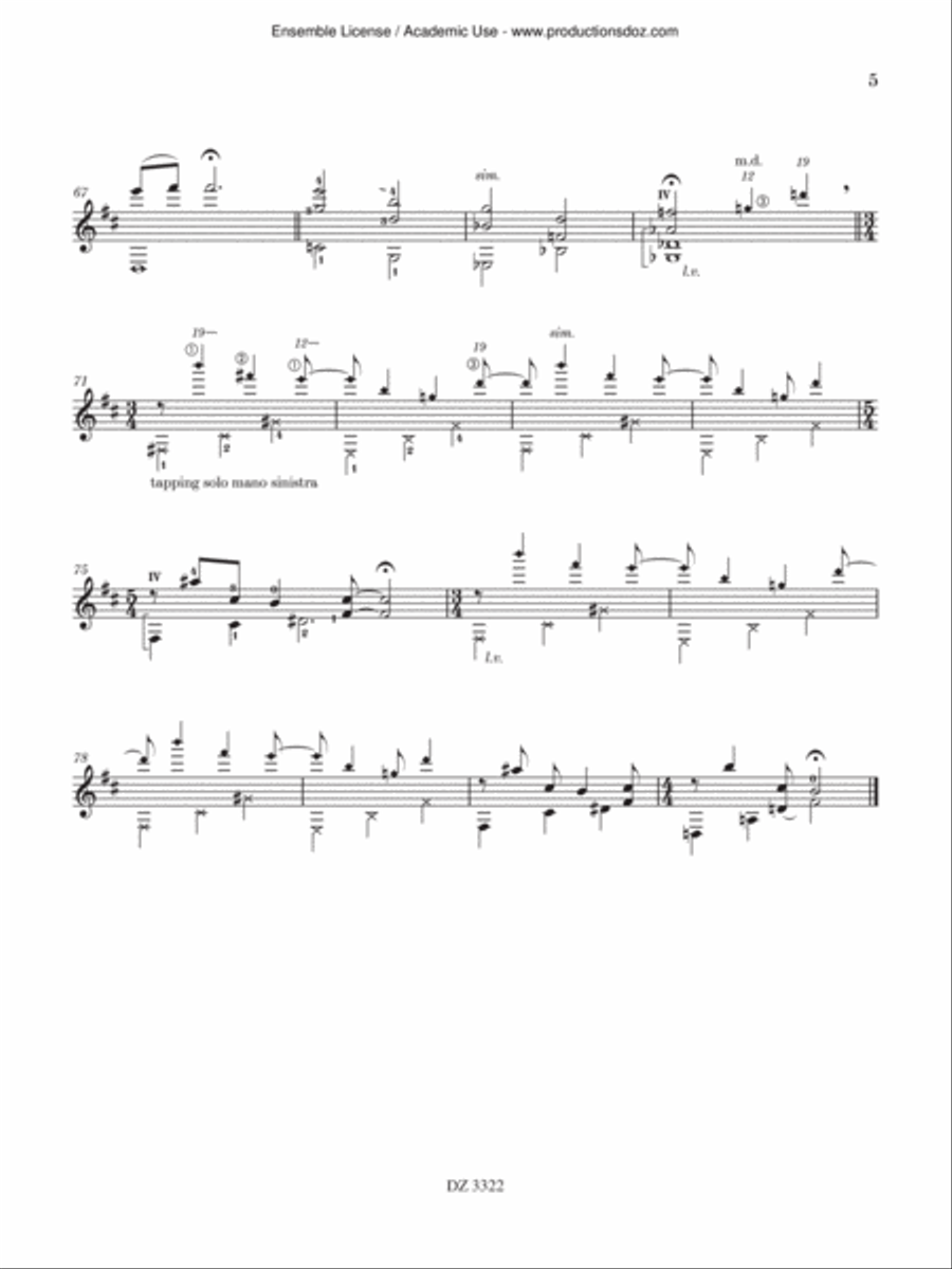Omaggio a Leo Brouwer Omaggio a Leo Brouwer Classical Guitar scores gallery preview page 5