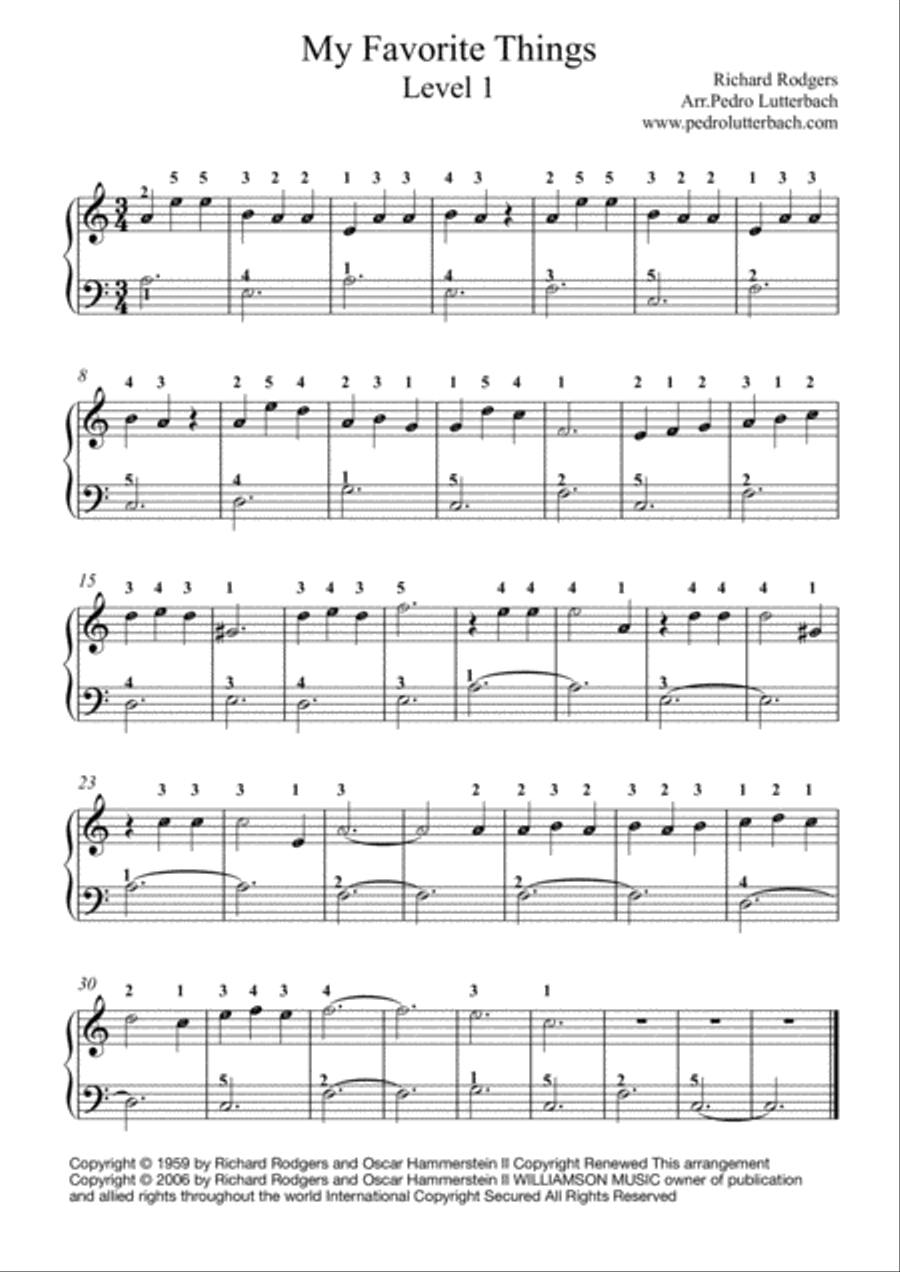 My Favorite Things Easy Piano scores gallery preview page 1