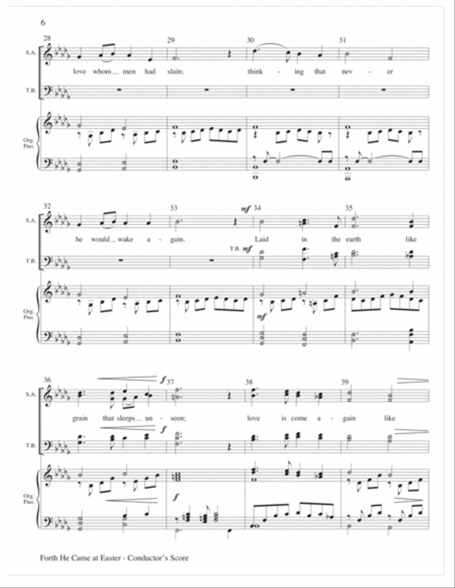Forth He Came at Easter Choir scores gallery preview page 6