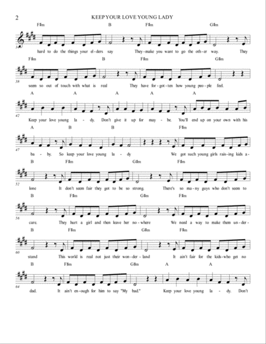 KEEP YOUR LOVE YOUNG LADY Voice scores gallery preview page 2