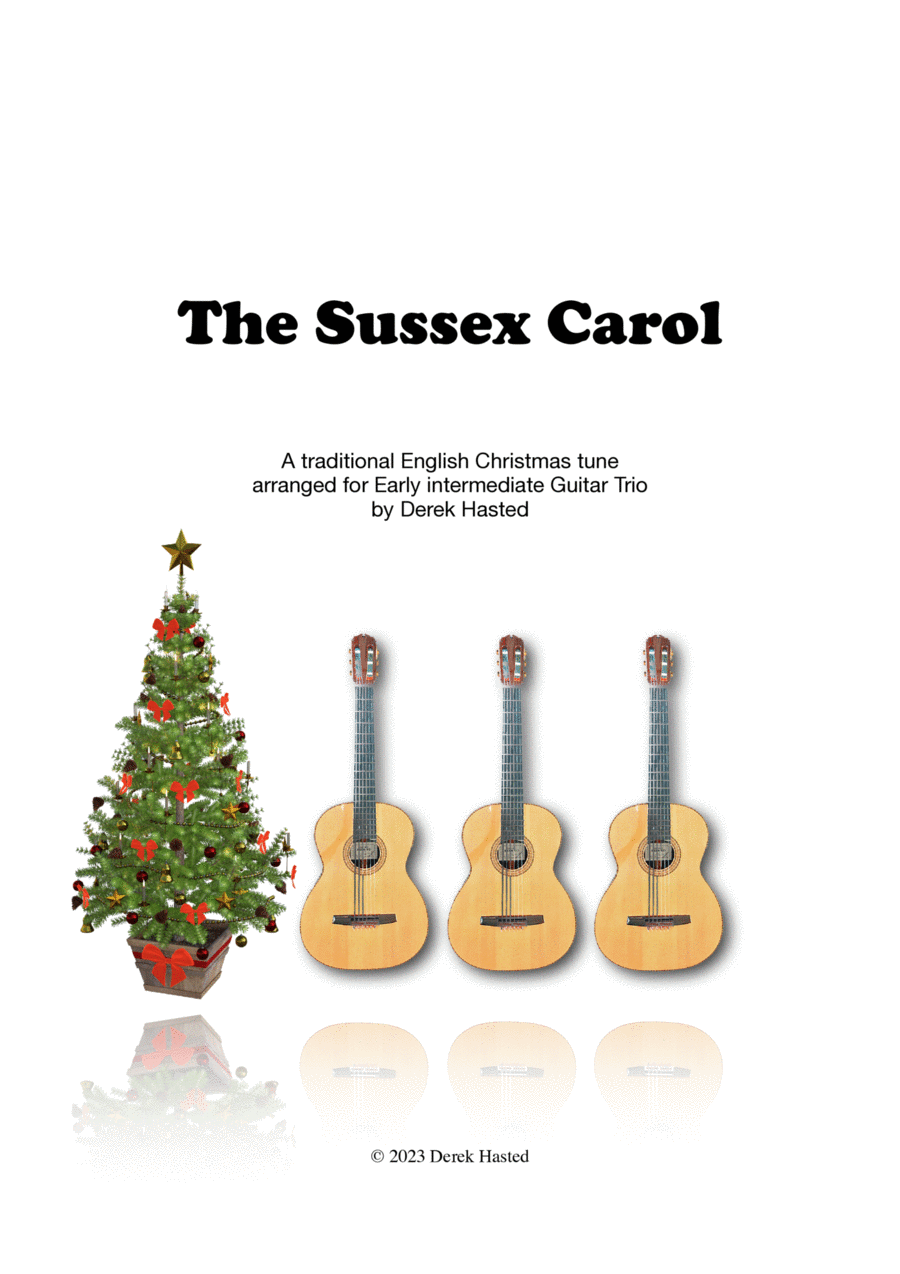 The Sussex Carol - easy piece for guitar trio Guitar Ensemble scores gallery preview page 1