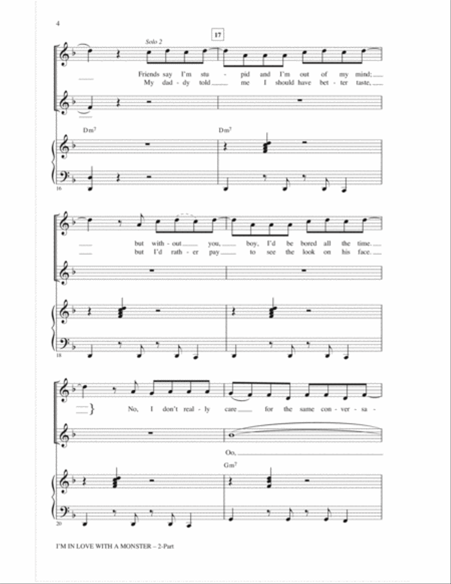 I'm In Love With A Monster 2-Part scores gallery preview page 3