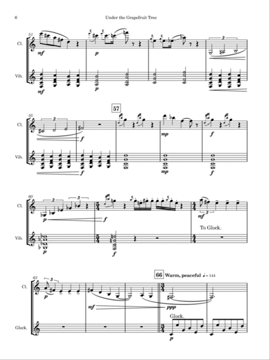 Under the Grapefruit Tree B-Flat Clarinet scores gallery preview page 6