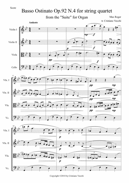Basso Ostinato Op.92 N.4 for string quartet image number null