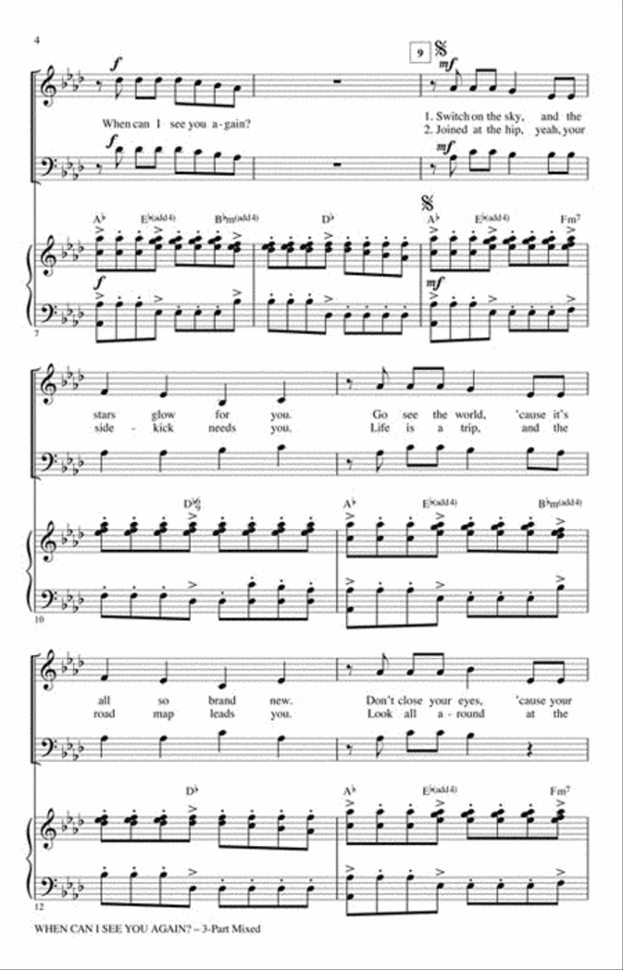 When Can I See You Again? 3-Part scores gallery preview page 3