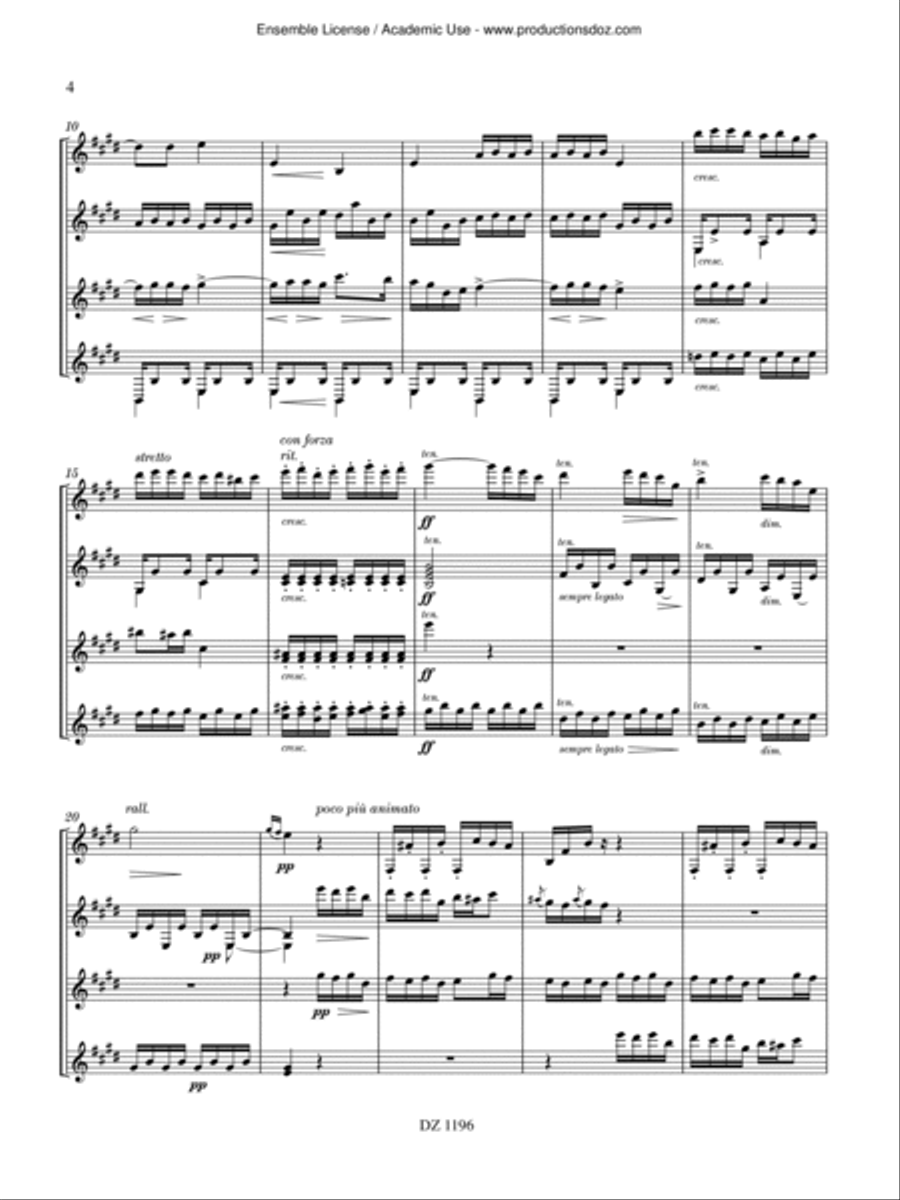 Étude, opus 10, no 3 Guitar Ensemble scores gallery preview page 4